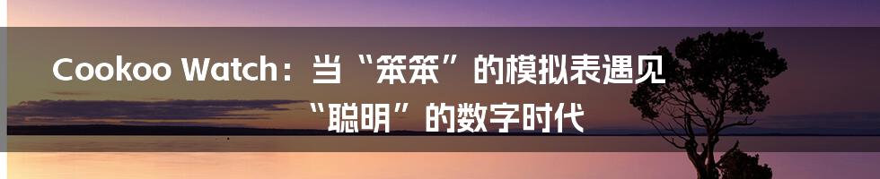 Cookoo Watch：当“笨笨”的模拟表遇见“聪明”的数字时代