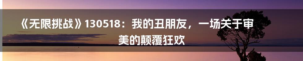 《无限挑战》130518:我的丑朋友,一场关于审美的颠覆狂欢