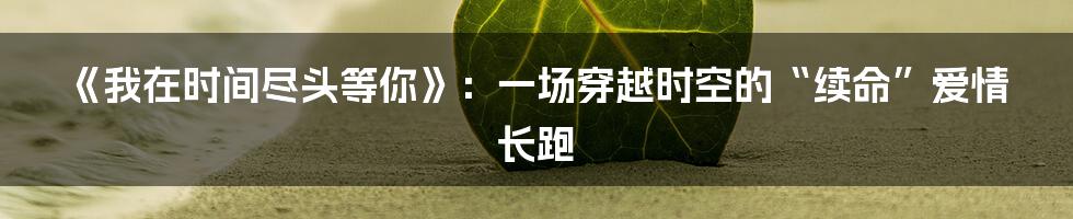 《我在时间尽头等你》:一场穿越时空的“续命”爱情长跑