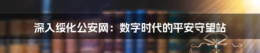 深入绥化公安网:数字时代的平安守望站