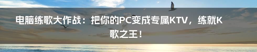 电脑练歌大作战:把你的PC变成专属KTV,练就K歌之王!