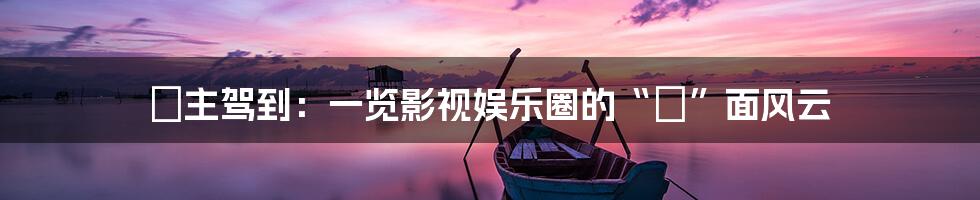 濛主驾到:一览影视娱乐圈的“濛”面风云