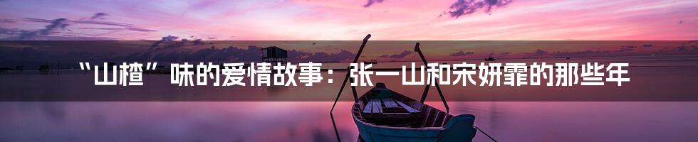 “山楂”味的爱情故事:张一山和宋妍霏的那些年