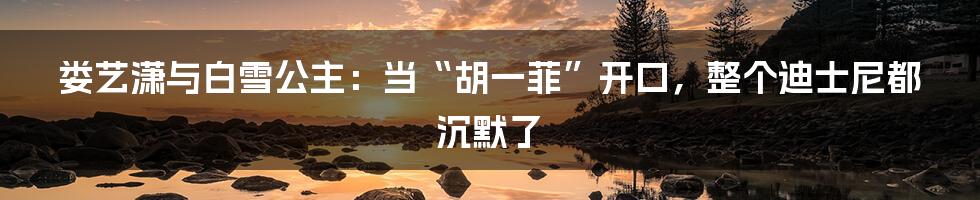 娄艺潇与白雪公主：当“胡一菲”开口，整个迪士尼都沉默了