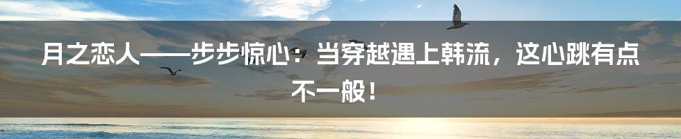 月之恋人——步步惊心：当穿越遇上韩流，这心跳有点不一般！