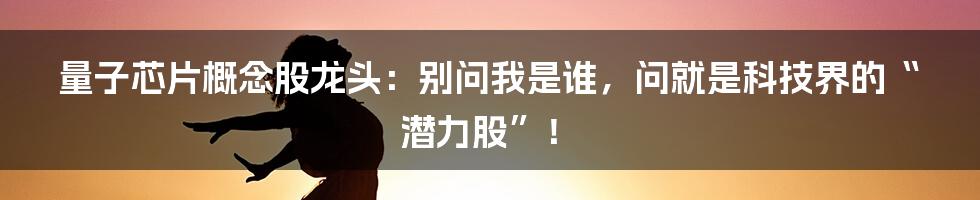 量子芯片概念股龙头：别问我是谁，问就是科技界的“潜力股”！