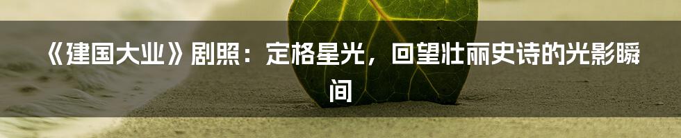 《建国大业》剧照：定格星光，回望壮丽史诗的光影瞬间