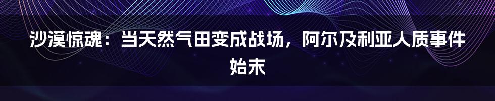 沙漠惊魂：当天然气田变成战场，阿尔及利亚人质事件始末