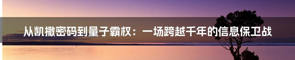 从凯撒密码到量子霸权：一场跨越千年的信息保卫战