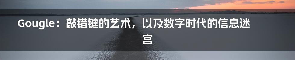 Gougle：敲错键的艺术，以及数字时代的信息迷宫