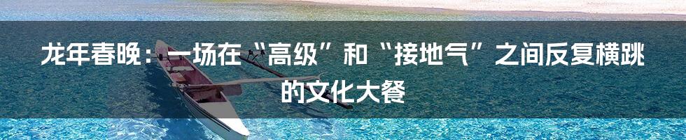 龙年春晚：一场在“高级”和“接地气”之间反复横跳的文化大餐