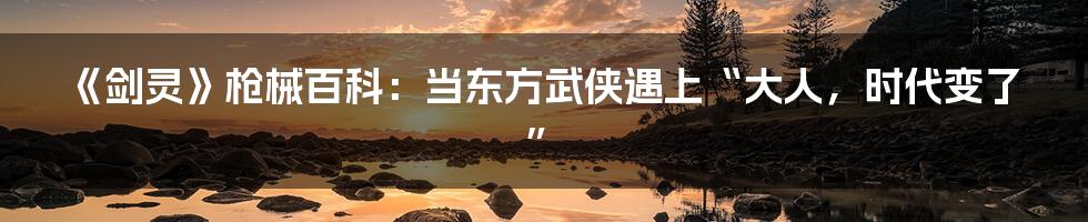 《剑灵》枪械百科：当东方武侠遇上“大人，时代变了”