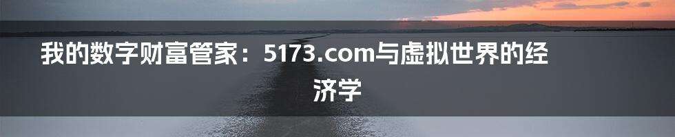 我的数字财富管家：5173.com与虚拟世界的经济学
