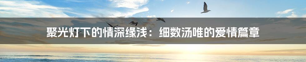 聚光灯下的情深缘浅：细数汤唯的爱情篇章