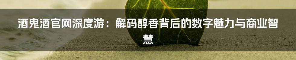 酒鬼酒官网深度游：解码醇香背后的数字魅力与商业智慧