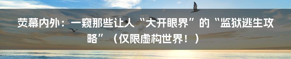 荧幕内外：一窥那些让人“大开眼界”的“监狱逃生攻略”（仅限虚构世界！）