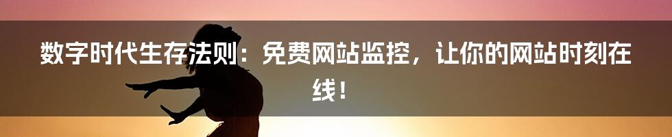 数字时代生存法则：免费网站监控，让你的网站时刻在线！
