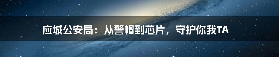 应城公安局：从警帽到芯片，守护你我TA