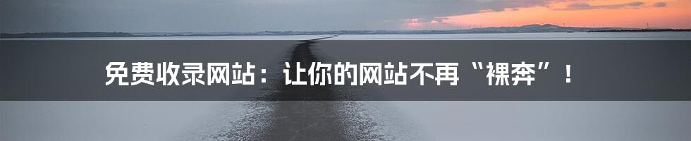 免费收录网站：让你的网站不再“裸奔”！