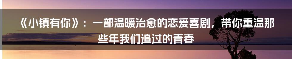 《小镇有你》：一部温暖治愈的恋爱喜剧，带你重温那些年我们追过的青春