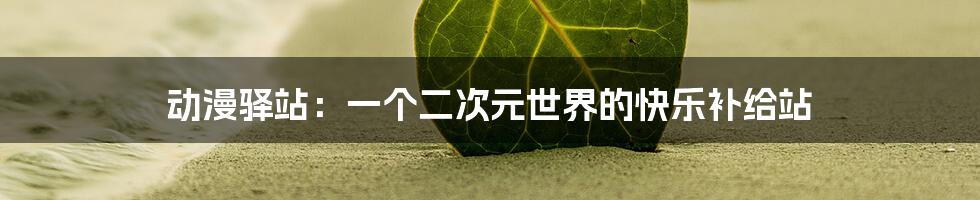 动漫驿站：一个二次元世界的快乐补给站