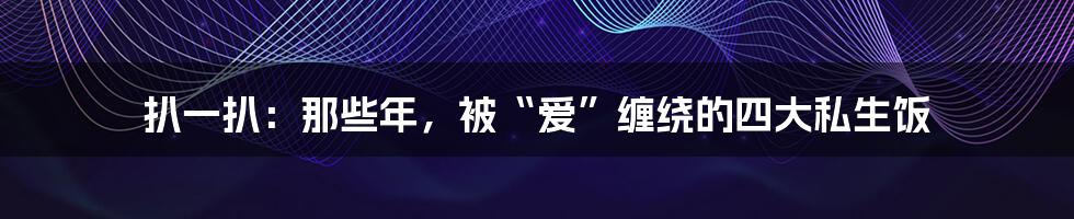 扒一扒：那些年，被“爱”缠绕的四大私生饭