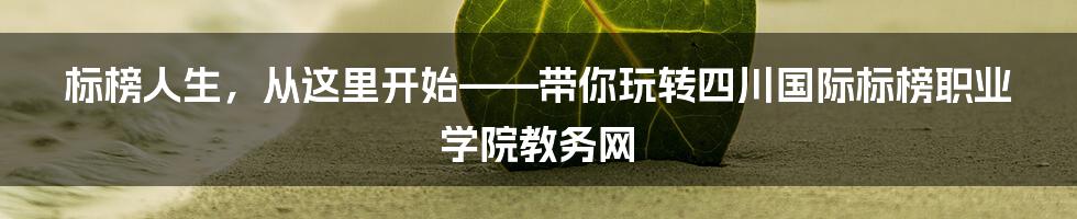 标榜人生，从这里开始——带你玩转四川国际标榜职业学院教务网