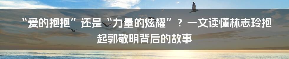 “爱的抱抱”还是“力量的炫耀”？一文读懂林志玲抱起郭敬明背后的故事