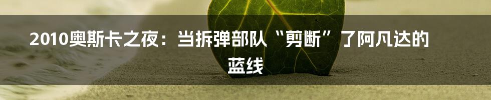2010奥斯卡之夜：当拆弹部队“剪断”了阿凡达的蓝线