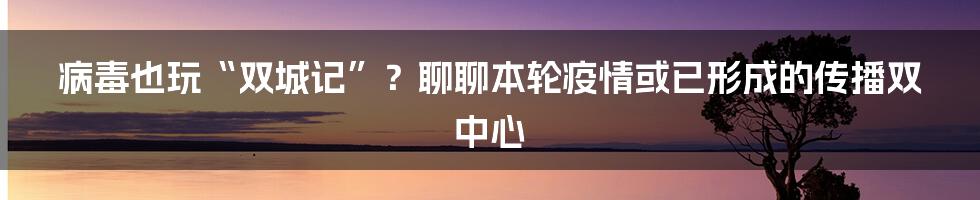 病毒也玩“双城记”？聊聊本轮疫情或已形成的传播双中心