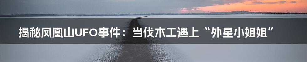 揭秘凤凰山UFO事件：当伐木工遇上“外星小姐姐”