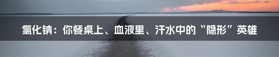 氯化钠：你餐桌上、血液里、汗水中的“隐形”英雄