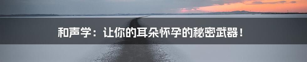 和声学：让你的耳朵怀孕的秘密武器！