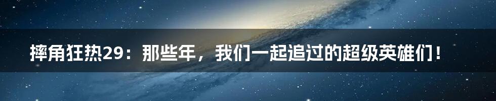 摔角狂热29：那些年，我们一起追过的超级英雄们！