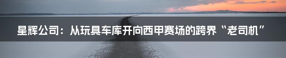星辉公司：从玩具车库开向西甲赛场的跨界“老司机”