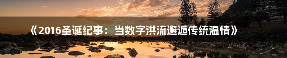 《2016圣诞纪事：当数字洪流邂逅传统温情》