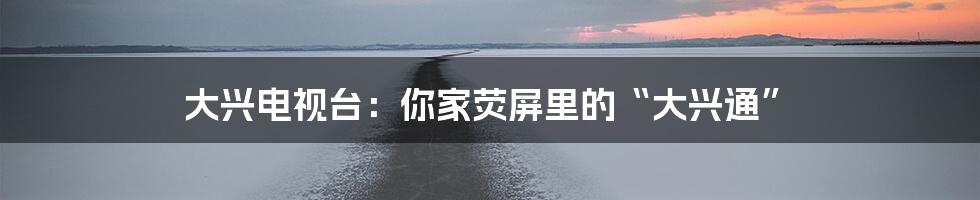 大兴电视台：你家荧屏里的“大兴通”