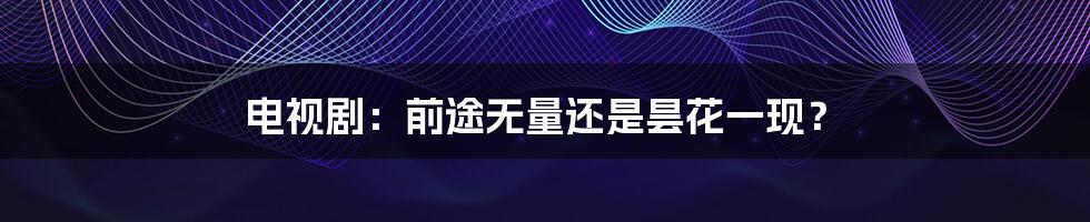 电视剧：前途无量还是昙花一现？