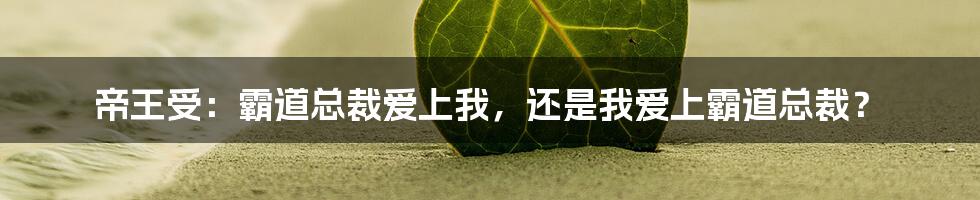 帝王受：霸道总裁爱上我，还是我爱上霸道总裁？