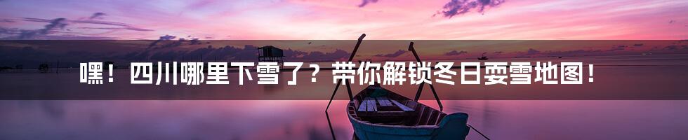 嘿！四川哪里下雪了？带你解锁冬日耍雪地图！