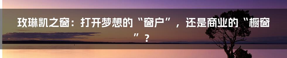 玫琳凯之窗：打开梦想的“窗户”，还是商业的“橱窗”？