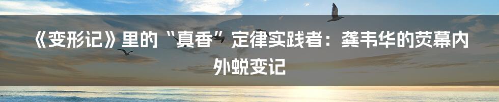 《变形记》里的“真香”定律实践者：龚韦华的荧幕内外蜕变记