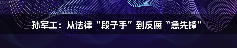 孙军工：从法律“段子手”到反腐“急先锋”