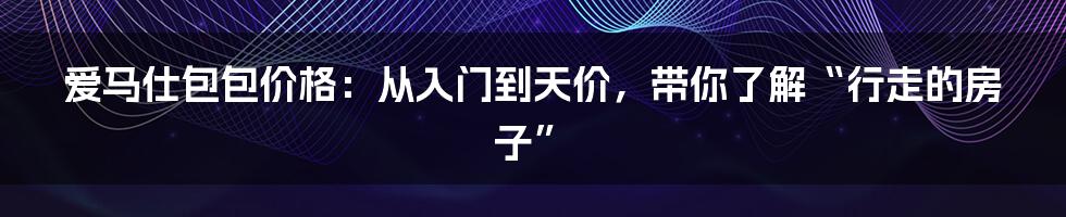爱马仕包包价格：从入门到天价，带你了解“行走的房子”
