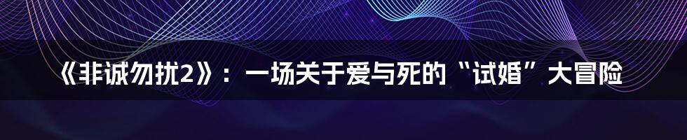 《非诚勿扰2》：一场关于爱与死的“试婚”大冒险
