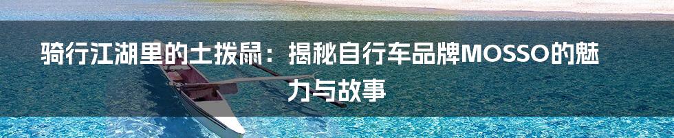 骑行江湖里的土拨鼠：揭秘自行车品牌MOSSO的魅力与故事