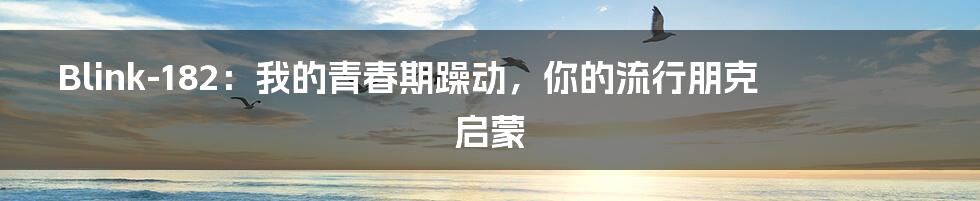 Blink-182：我的青春期躁动，你的流行朋克启蒙