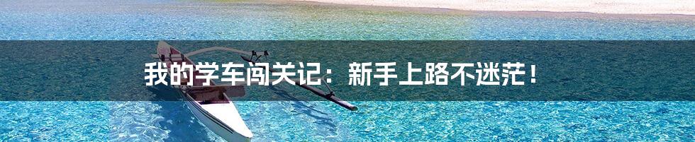 我的学车闯关记：新手上路不迷茫！