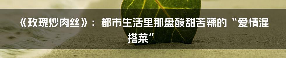 《玫瑰炒肉丝》：都市生活里那盘酸甜苦辣的“爱情混搭菜”