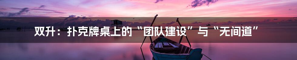双升：扑克牌桌上的“团队建设”与“无间道”